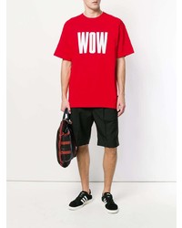 T-shirt à col rond imprimé rouge MSGM