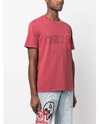 T-shirt à col rond imprimé rouge Ksubi