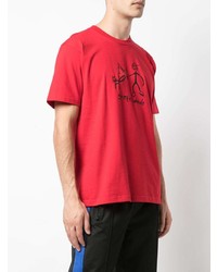 T-shirt à col rond imprimé rouge Supreme