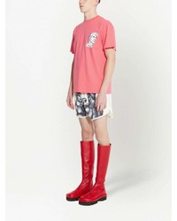 T-shirt à col rond imprimé rouge JW Anderson