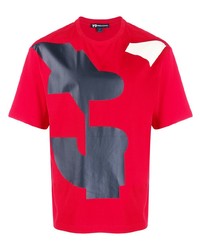 T-shirt à col rond imprimé rouge Y-3