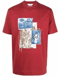 T-shirt à col rond imprimé rouge Z Zegna