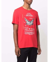 T-shirt à col rond imprimé rouge Zadig & Voltaire