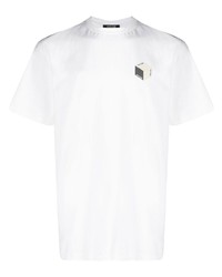 T-shirt à col rond imprimé serpent blanc Roberto Cavalli
