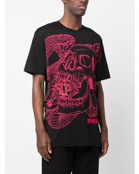 T-shirt à col rond imprimé serpent noir Philipp Plein