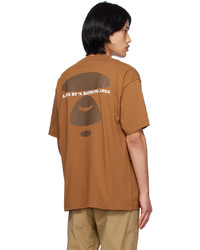 T-shirt à col rond imprimé tabac AAPE BY A BATHING APE