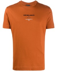 T-shirt à col rond imprimé tabac Emporio Armani