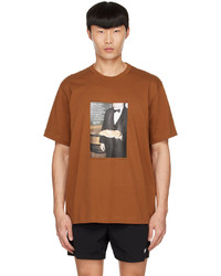 T-shirt à col rond imprimé tabac Helmut Lang