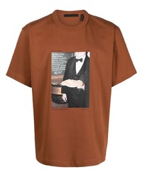 T-shirt à col rond imprimé tabac Helmut Lang