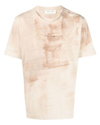 T-shirt à col rond imprimé tie-dye beige 1017 Alyx 9Sm