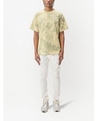 T-shirt à col rond imprimé tie-dye beige John Elliott