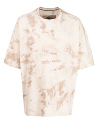 T-shirt à col rond imprimé tie-dye beige Ziggy Chen