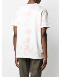 T-shirt à col rond imprimé tie-dye blanc et rose A.P.C.