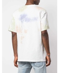 T-shirt à col rond imprimé tie-dye blanc John Elliott