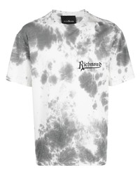 T-shirt à col rond imprimé tie-dye blanc John Richmond