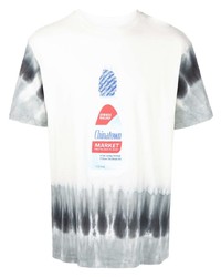 T-shirt à col rond imprimé tie-dye blanc MA®KET