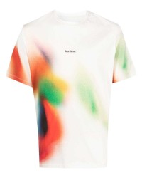 T-shirt à col rond imprimé tie-dye blanc Paul Smith