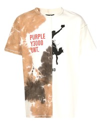 T-shirt à col rond imprimé tie-dye blanc purple brand