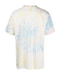 T-shirt à col rond imprimé tie-dye blanc Family First