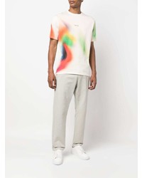 T-shirt à col rond imprimé tie-dye blanc Paul Smith