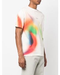 T-shirt à col rond imprimé tie-dye blanc Paul Smith