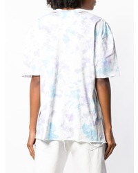 T-shirt à col rond imprimé tie-dye blanc Alchemist
