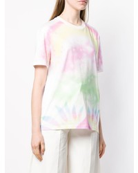 T-shirt à col rond imprimé tie-dye blanc Stella McCartney