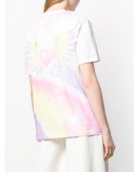 T-shirt à col rond imprimé tie-dye blanc Stella McCartney