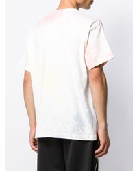 T-shirt à col rond imprimé tie-dye blanc John Elliott