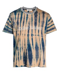 T-shirt à col rond imprimé tie-dye bleu canard Wales Bonner