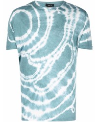 T-shirt à col rond imprimé tie-dye bleu clair Avant Toi