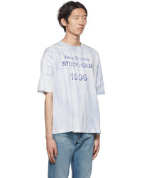 T-shirt à col rond imprimé tie-dye bleu clair Acne Studios