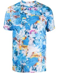 T-shirt à col rond imprimé tie-dye bleu clair Comme Des Garcons SHIRT
