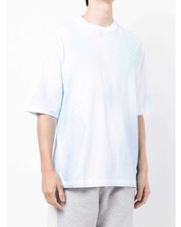 T-shirt à col rond imprimé tie-dye bleu clair Off-White