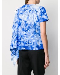 T-shirt à col rond imprimé tie-dye bleu clair Sacai