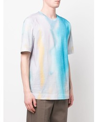T-shirt à col rond imprimé tie-dye bleu clair Fendi