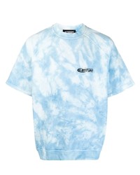 T-shirt à col rond imprimé tie-dye bleu clair Enterprise Japan