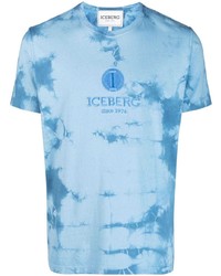 T-shirt à col rond imprimé tie-dye bleu clair Iceberg
