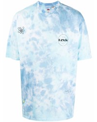 T-shirt à col rond imprimé tie-dye bleu clair Levi's