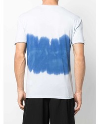 T-shirt à col rond imprimé tie-dye bleu clair Karl Lagerfeld