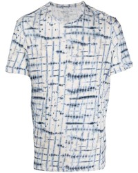 T-shirt à col rond imprimé tie-dye bleu clair Majestic Filatures
