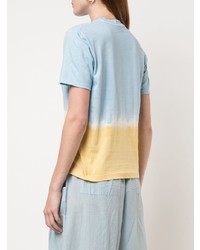 T-shirt à col rond imprimé tie-dye bleu clair Tome