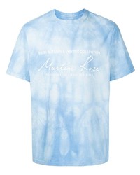T-shirt à col rond imprimé tie-dye bleu clair Martine Rose