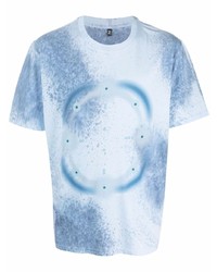 T-shirt à col rond imprimé tie-dye bleu clair McQ