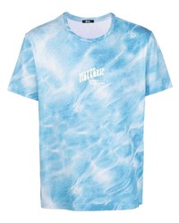 T-shirt à col rond imprimé tie-dye bleu clair MSFTSrep