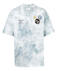 T-shirt à col rond imprimé tie-dye bleu clair Musium Div.