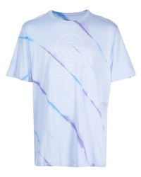 T-shirt à col rond imprimé tie-dye bleu clair Nike
