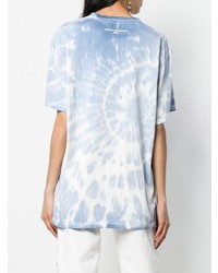 T-shirt à col rond imprimé tie-dye bleu clair Stella McCartney