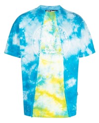 T-shirt à col rond imprimé tie-dye bleu clair Palm Angels