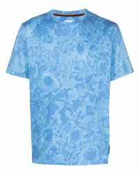 T-shirt à col rond imprimé tie-dye bleu clair Paul Smith